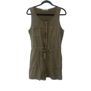 Olive Green Sleeveless Romper